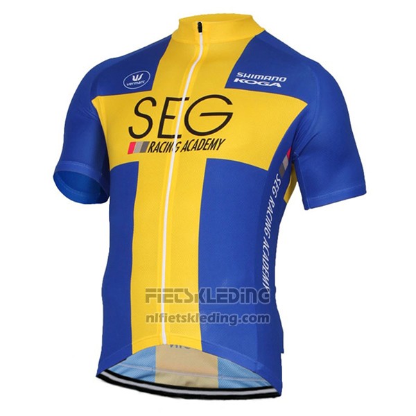 2017 Fietskleding SEG Racing Academy Kampioen Zweden Korte Mouwen en Koersbroek
